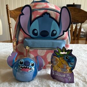 Disney Stitch Pink and Blue Backpack Bundle